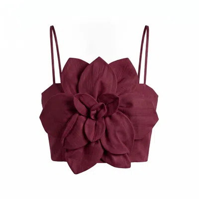 Yumi Kim Women's Red Sahara Burgundy Linen Top