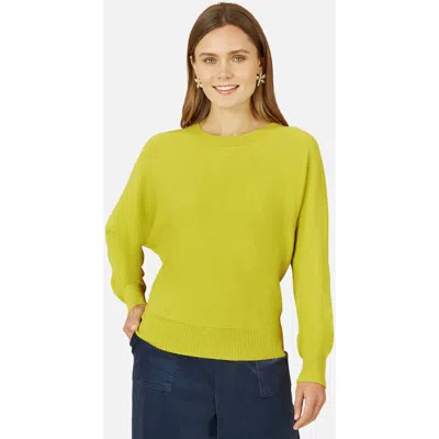 Yumi Knitted Batwing Jumper In Green