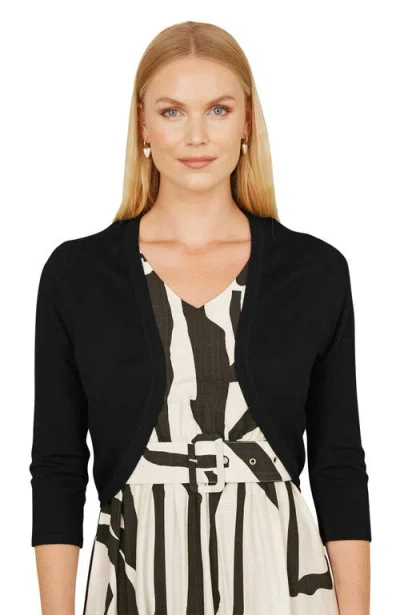 Yumi Knitted Curve Bolero In Black