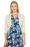 Yumi Knitted Curve Bolero Cardigan In White