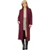 Yumi Knitted Maxi Cardigan With Pockets In Burgundy