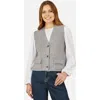 Yumi Knitted Pullover Waistcoat In Gray
