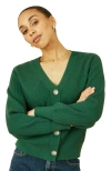 Yumi Knitted Stitch Detail Cardigan In Green
