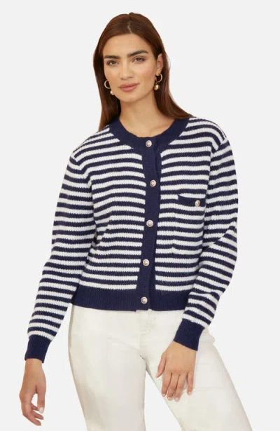 Yumi Long Sleeve Knit Relaxed Fit Cardigan In Multi
