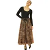 Yumi Mesh Heart Print Tulle Skirt In Brown
