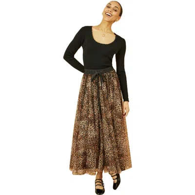 YUMI YUMI MESH HEART PRINT TULLE SKIRT