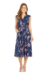 Yumi Mesh Stretch Midi Dress With Pockets In Blue