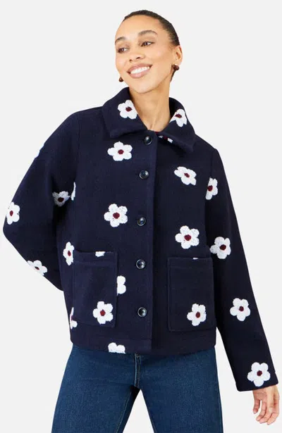 Yumi Relaxed Boxy Jacket In Blue