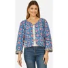 Yumi Reversible Floral Quilted Jacket In Blue