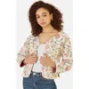 Yumi Reversible Floral Quilted Jacket In Neutral