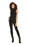 Yumi Roll Neck Sleeveless Sweater In Black