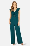 Yumi Sleeveless V Neck Jumpsuit In Green