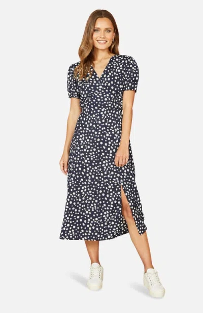 Yumi Spot Midi Tea Dress In Multi