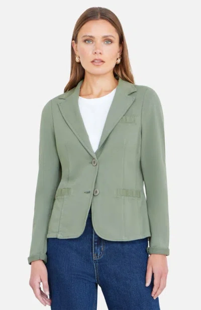 Yumi Stretch Cotton Blazer In Green