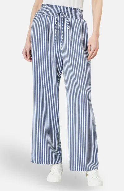 Yumi Stripe Relaxed Trousers In Blue