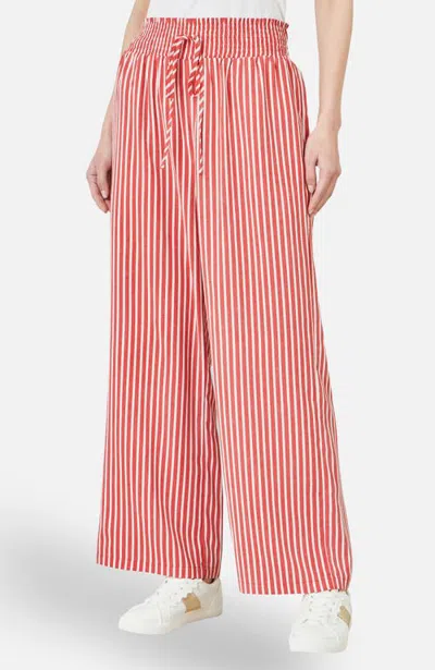 Yumi Stripe Relaxed Trousers In Red