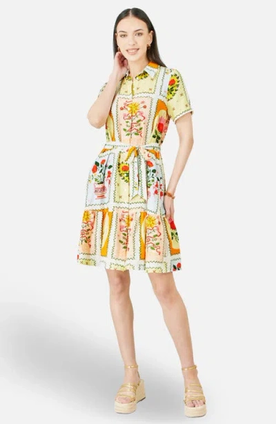 Yumi Sun Patchwork Print Shirt Dress In Multi