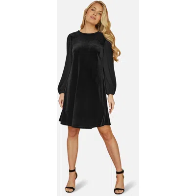Yumi Velvet Tunic Dress In Black