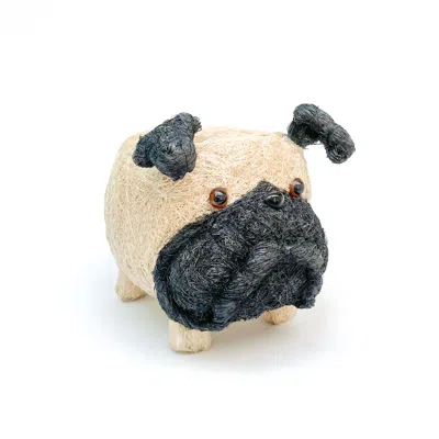 Yumi Weaves Black / White Pug Plant Pot And Desk Organiser In Multi