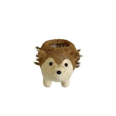 Yumi Weaves Brown Hedgehog Plant Pot And Desk Organiser