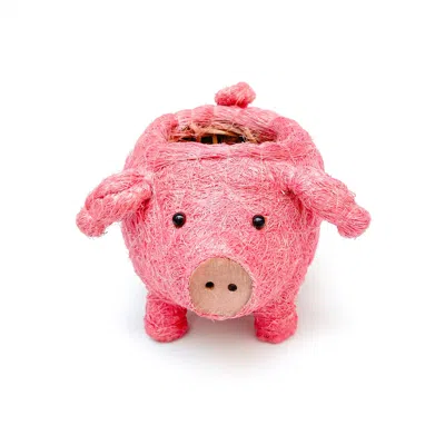 Yumi Weaves Pink Hog Plant Pot And Desk Organiser