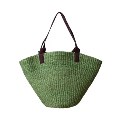 Yumi Weaves Women's Green Merle Oversized & Mini Abaca Summer Bag