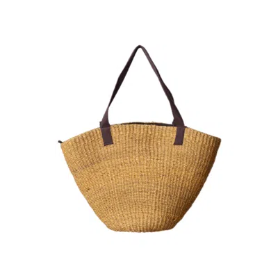 Yumi Weaves Women's Yellow Merle Oversized And Mini Abaca Summer Bag