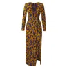Yumi Women's Blue  Navy Velour Stretch Midi Dress With Long Sleeves In Blue