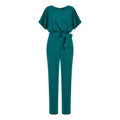 Yumi Women's Mela Batwing Green Stretch Jumpsuit