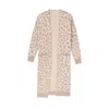 Yumi Women's Neutrals  Beige Animal Print Intarsia Long Cardigan In Nude