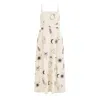 Yumi Women's Neutrals  Ivory Mystic Print Midi Sundress