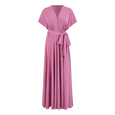 Yumi Women's Pink / Purple  Pink Jersey Stretch Multiway Midi Dress