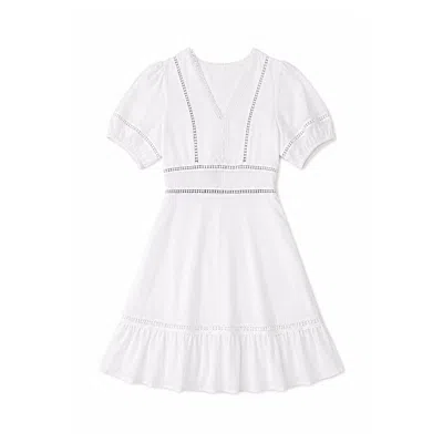 Yumi Women's White Lace Trim V Neck Dress In Multi