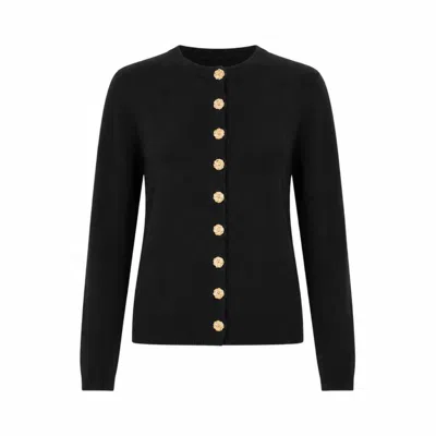 Yumi Women's  Black Knitted Fitted Peplum Cardigan
