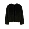 Yumi Women's  Black Luxe Fluffy Faux Fur Coat In Black