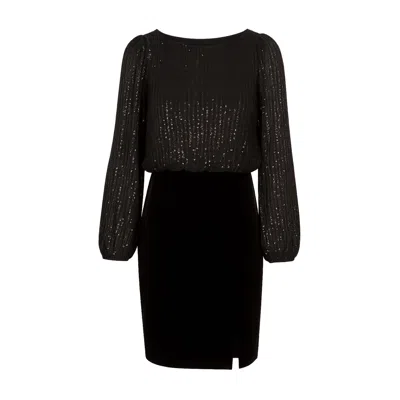 Yumi Women's  Black Sequin And Velvet Mini Dress