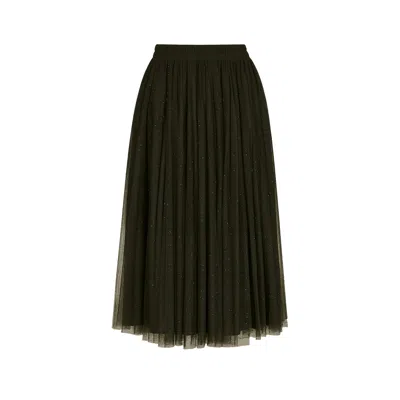 Yumi Women's  Black Sparkle Mesh Tulle Skirt