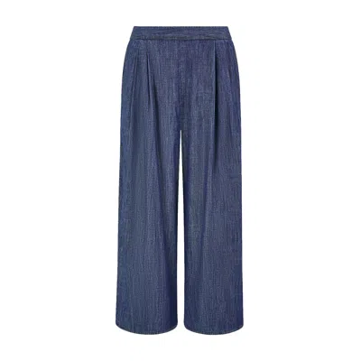 Yumi Women's  Blue Chambray Denim Culottes In Multi
