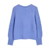 Yumi Women's  Blue Knitted Relax Fit Jumper In Blue