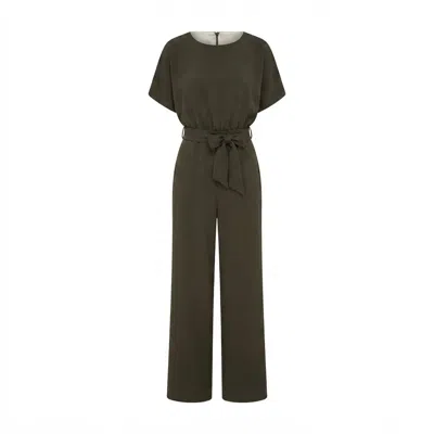 Yumi Women's  Brown Batwing Stretch Jumpsuit In Black