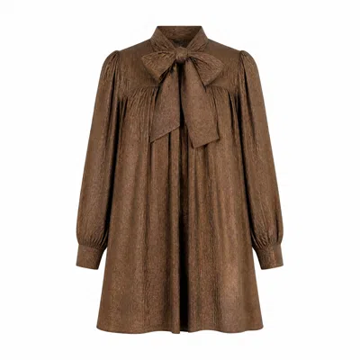 Yumi Women's  Brown Scarf Tunic Dress