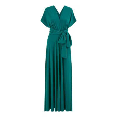 Yumi Women's  Green Jersey Stretch Multiway Midi Dress