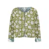 Yumi Women's  Green Palm Reversible Cotton Quilted Jacket