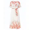 Yumi Short Sleeve Pleated Midi Dress In Multi