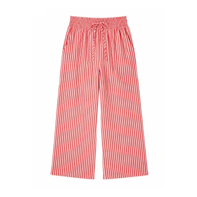 Yumi Women's  Red Stripe Relaxed Trousers In Pink