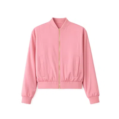 Yumi Women's  Relaxed Lightweight Bomber Jacket In Pink