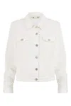 Yumi Women's  White Stretch Cotton Denim Jacket