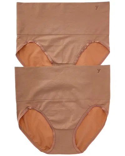 Yummie 2pk Ultralight Seamless Shaping Brief In Brown