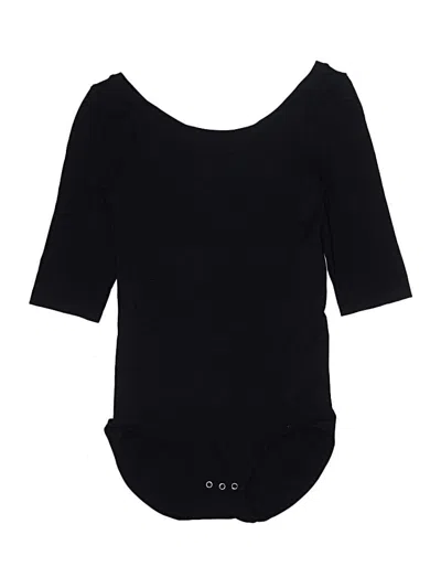 Pre-owned Yummie 3/4 Sleeve Top Black Scoop Neck Tops