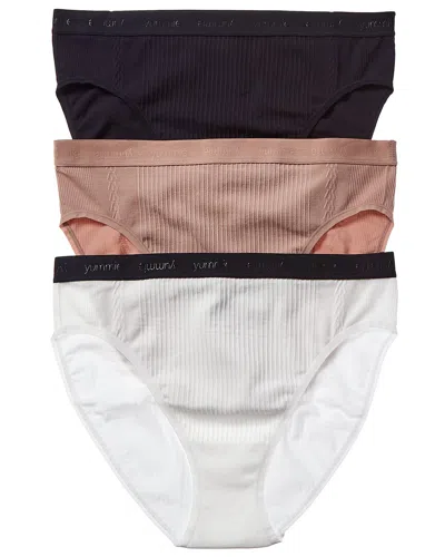 Yummie 3pk Gemma Ribbed Hi-cut Brief In Multi